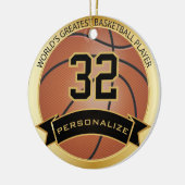 Personalisiert - Der größte Basketballspieler der  Keramik Ornament (Links)