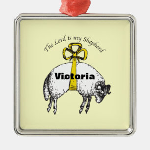 Personalisiert Der HERR ist mein Hirte Psalm 23 Silbernes Ornament