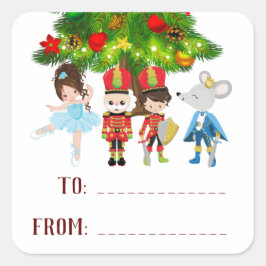 Personalisiert der Nutcracker, Ballett Weihnachten Quadratischer Aufkleber
