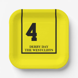 Personalisiert Derby Party Pferd 4 Gelb Pappteller