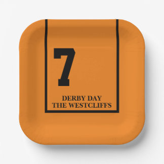 Personalisiert Derby Party Pferd 7 Orange Pappteller