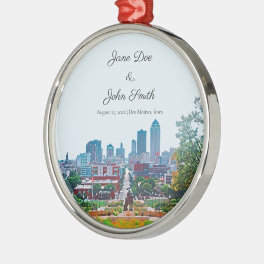 Personalisiert Des Moines Skyline Ornament (Links)