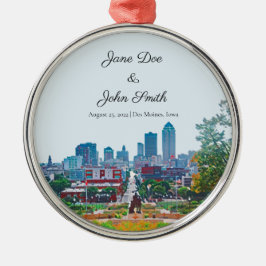 Personalisiert Des Moines Skyline Ornament Aus Metall