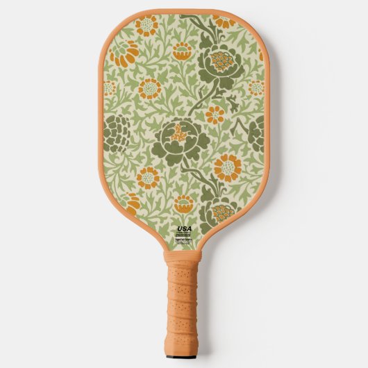 Personalisiert Design William Morris Pattern Pickleball Schläger (Rückseite)