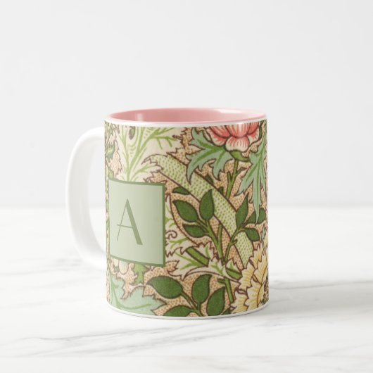 Personalisiert Design William Morris Pattern Zweifarbige Tasse (Vorderseite Links)