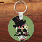 Personalisiert Dia de los Muertos Schlüsselanhänger (Vorderseite)