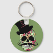 Personalisiert Dia de los Muertos Schlüsselanhänger (Rückseite)