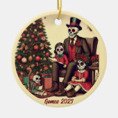 Personalisiert Día de los Muertos Weihnachtsfeiert Keramik Ornament (Vorne)