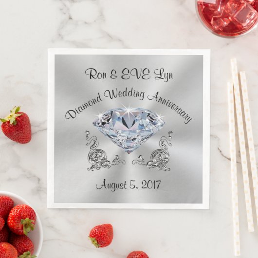 Personalisiert Diamond, 60 Jahre alt Napkins Serviette (Beispiel)