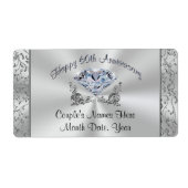 Personalisiert Diamond 60 Jahre Party Labels (Vorne)