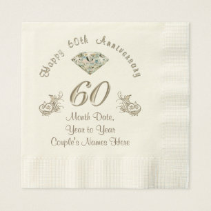 Personalisiert Diamond Wedding Neapel Serviette