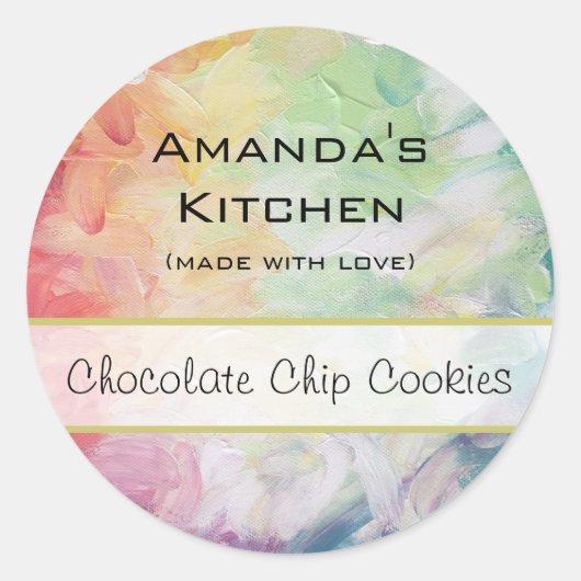 Personalisiert dick Textured Abstrakt Paint Kitche Runder Aufkleber (Vorderseite)