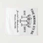 Personalisiert die Braut zu Luxus-Bachelorette Wandteppich (Vorderseite (Horizontal))