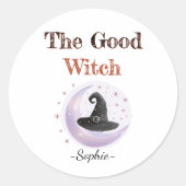 Personalisiert die gute Hexe - Halloween-Aufkleber Runder Aufkleber (Vorderseite)