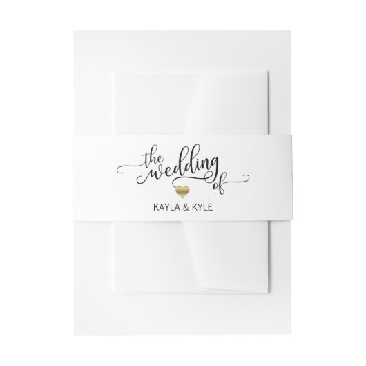 Personalisiert die Hochzeit der Schwarz-weißen Einladungsbanderole (Vorderseite Beispiel)