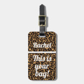 Personalisiert Dies ist Ihre Tasche Funny Leopard Gepäckanhänger (Vorderseite vertikal)