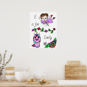 Personalisiert diese Hübsche Lila Fee und Einhorn Poster (Küche)