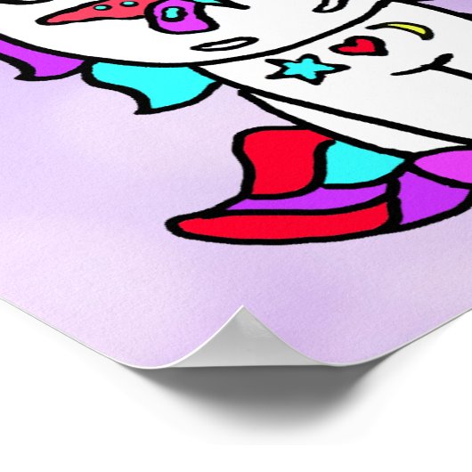 Personalisiert diese Hübsche Lila Fee und Einhorn Poster (Ecke)