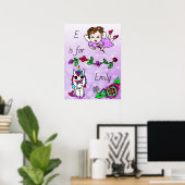 Personalisiert diese Hübsche Lila Fee und Einhorn Poster (Heimbüro)