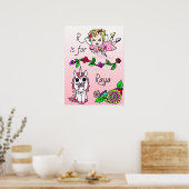 Personalisiert diese Hübsche Rote Mühle und Einhor Poster (Küche)