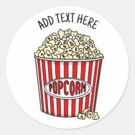 Personalisiert diese Retro Popcorn Runder Aufkleber