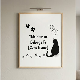 Personalisiert Dieser Mensch gehört der Katze Post Poster