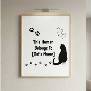 Personalisiert Dieser Mensch gehört der Katze Post Poster