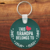 Personalisiert Dieser Opa gehört Individuellen Nam Schlüsselanhänger (Vorderseite)