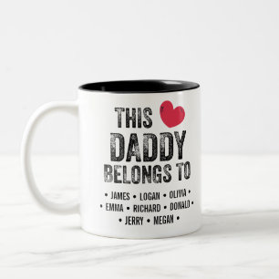 Personalisiert Dieser Papa gehört Individuellen Na Zweifarbige Tasse