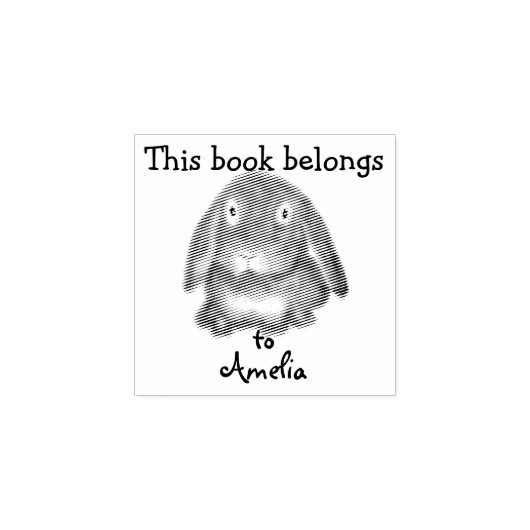 Personalisiert - Dieses Buch gehört - Kaninchen Gummistempel (Prägung)