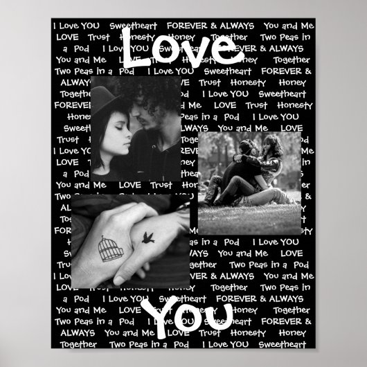 Personalisiert dieses "Liebe You" Couple's Foto Po Poster (Vorne)