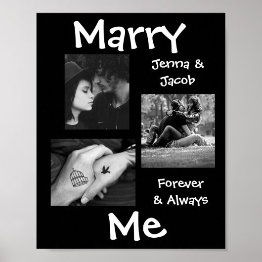 Personalisiert dieses "Marry Me" Coupels Foto Post Poster (Vorne)