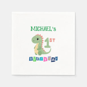 Personalisiert Dinosaur 1. Geburtstag Serviette