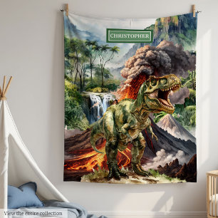 Personalisiert Dinosaur Blanket Boy Birthday T-Rex Fleecedecke
