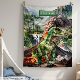 Personalisiert Dinosaur Blanket Geburtstagsgeschen Fleecedecke
