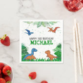 Personalisiert Dinosaur Geburtstag Kinder Jurassic Serviette (Beispiel)