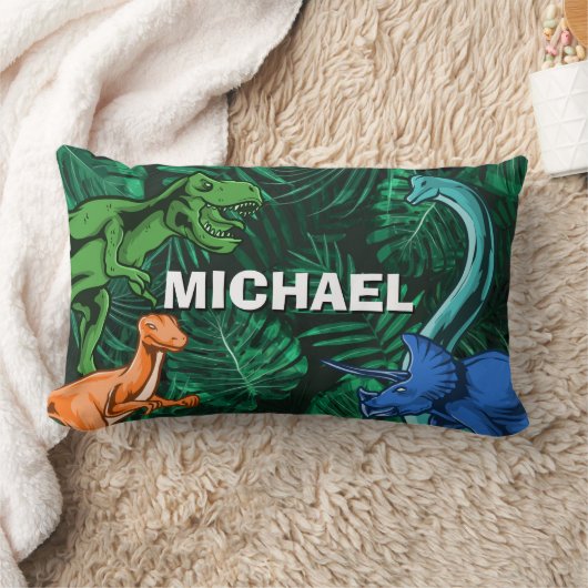 Personalisiert Dinosaur Kinder Dino Jurassic Trex Lendenkissen (Decke)