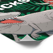 Personalisiert Dinosaur Kinder Dino Jurassic Trex Poster (Ecke)