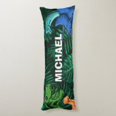 Personalisiert Dinosaur Kinder Dino Jurassic Trex Seitenschläferkissen (Rückseite (Vertikal))