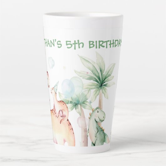 Personalisiert Dinosaur Latte Tasse (Vorderseite)