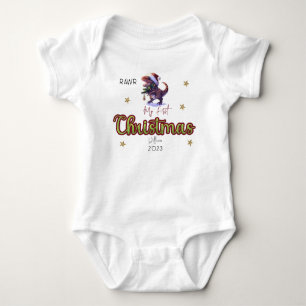 Personalisiert Dinosaur Rawr Babies Erste Weihnach Baby Strampler