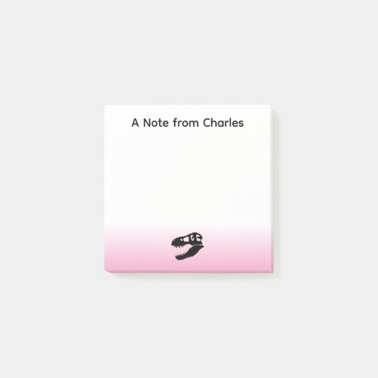Personalisiert Dinosaur T. rex Post-it Klebezettel (Vorderseite)