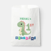 Personalisiert Dinosaurier 1. Geburtstag Gastgesch Geschenktütchen (Vorderseite)