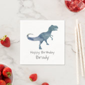 Personalisiert Dinosaurier Blue Geburtstag Napkin Serviette (Beispiel)
