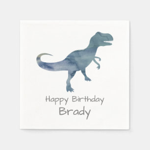 Personalisiert Dinosaurier Blue Geburtstag Napkin Serviette