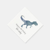 Personalisiert Dinosaurier Blue Geburtstag Napkin Serviette (Ecke)