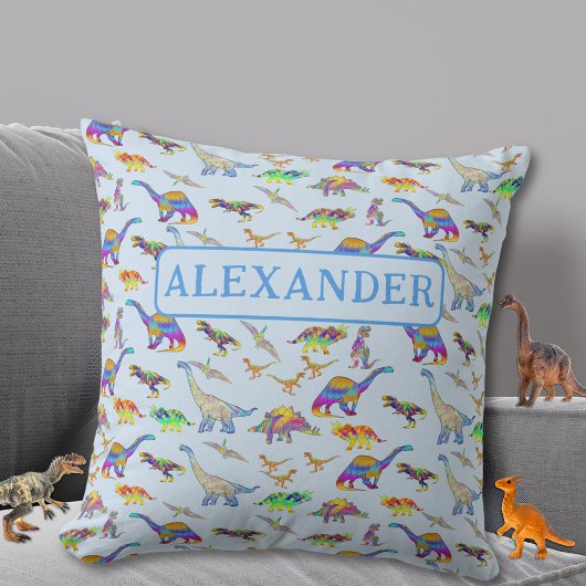 Personalisiert Dinosaurier Blue Kissen