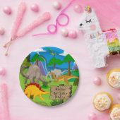 Personalisiert Dinosaurier Geburtstag Pappteller (Party)