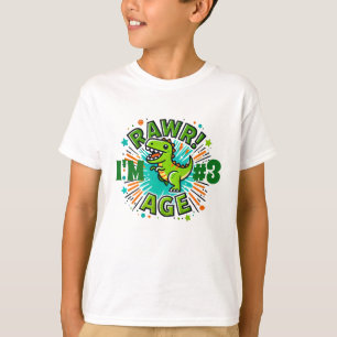Personalisiert Dinosaurier Geburtstag T-Shirt