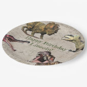 Personalisiert Dinosaurier GeburtstagsTeller Pappteller (Schrägansicht)
